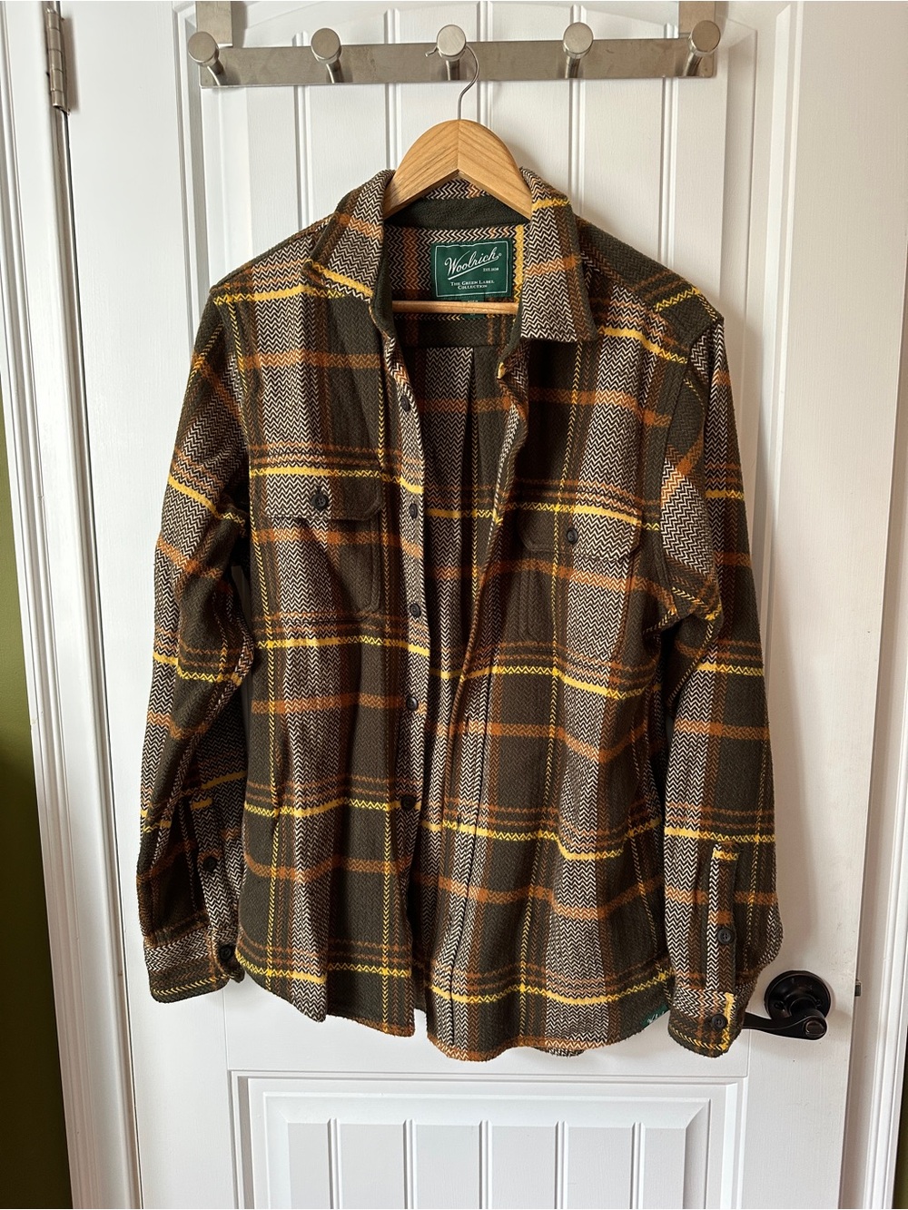 Woolrich Green Label Plaid Coat - Brown, Olive, Yellow